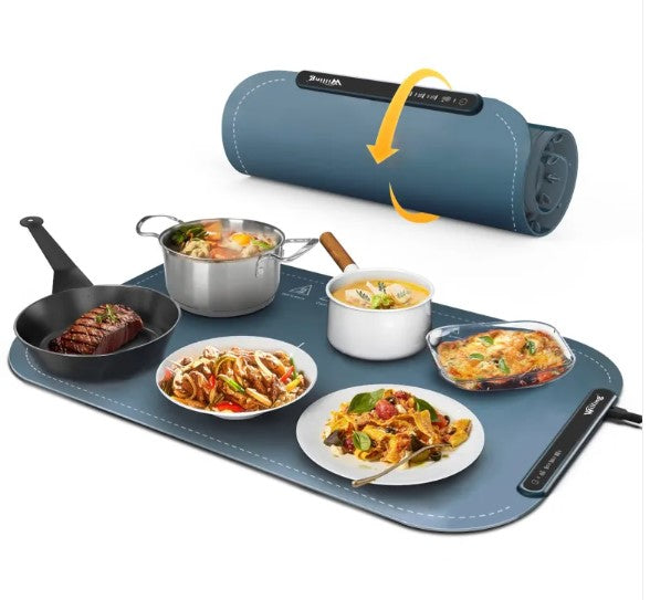 250W Portable Food Warming Tray — 3-Temperature Settings | Navy Blue