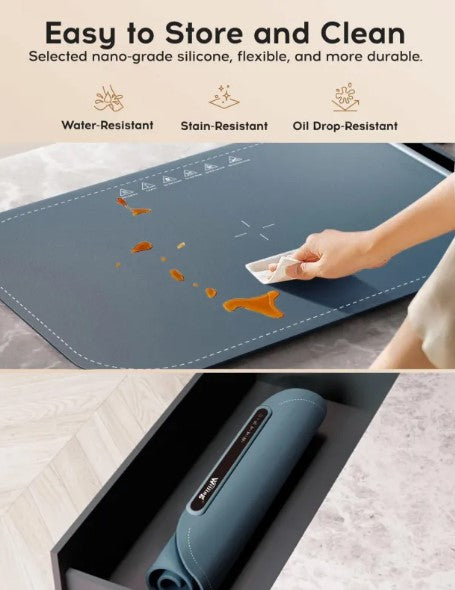 250W Portable Food Warming Tray — 3-Temperature Settings | Navy Blue