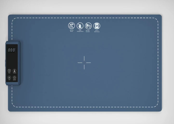 250W Portable Food Warming Tray — 3-Temperature Settings | Navy Blue